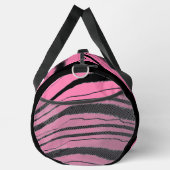 Pink + Black Animal Stripe Athletic Gym Travel  ダッフルバッグ (右)