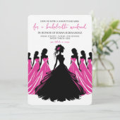 Pink & Black Bachelorette Party 招待状 (スタンド正面)