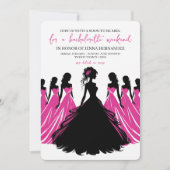 Pink & Black Bachelorette Party 招待状 (正面)