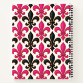 Pink Black Baroque Fleur-de-lis Pattern Design  ノートブック (裏面)
