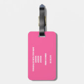 pink black basketballs young athlete monogram ラゲッジタグ (裏面縦)