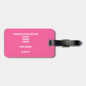 pink black basketballs young athlete monogram ラゲッジタグ (裏面横)