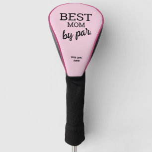 Pink black Best MOM by par Typography カスタムデザイン ゴルフヘッドカバー