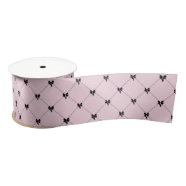 Pink & Black Bow Gift Wrapping サテンリボン
