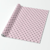 Pink & Black Bow Gift Wrapping Paper ラッピングペーパー (アンロールド)