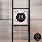 Pink & Black Bow Monogram ウィンドウサイン