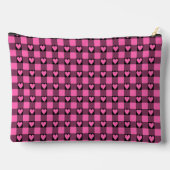 Pink Black Buffalo Heart Plaid アクセサリーポーチ (裏面)