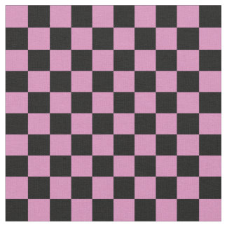 Pink & Black Checkerboard ファブリック