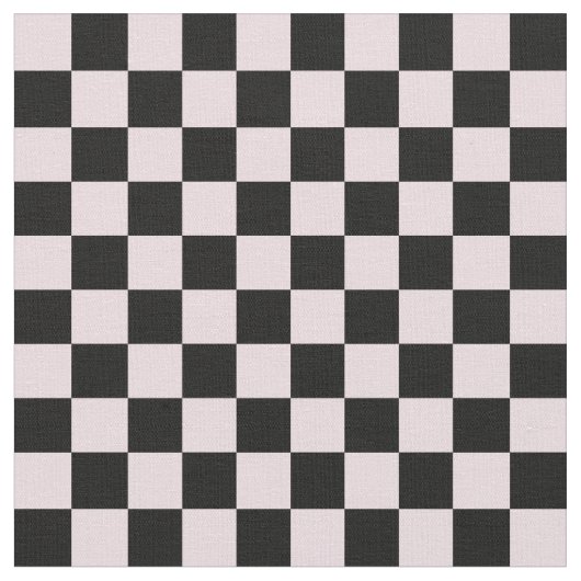 Pink & Black Checkerboard ファブリック (クローズアップ)
