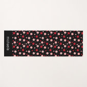 Pink Black Dot Circle Geometric Pattern Retro  ヨガマット (正面(横))