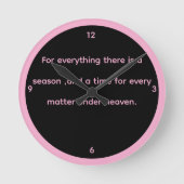 Pink & black  Ecc. 3:1 clock ラウンド壁時計 (正面)