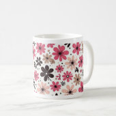 Pink & Black Floral Mug コーヒーマグカップ (正面右)