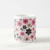 Pink & Black Floral Mug コーヒーマグカップ (中央)