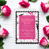 Pink Black Formal Galentine Girls Paris Brunch  シーズンカード