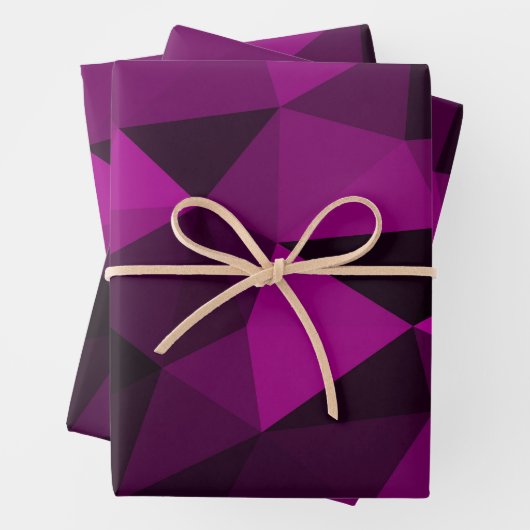 Pink black geometric mesh pattern ラッピングペーパーシート (インサイチュ)