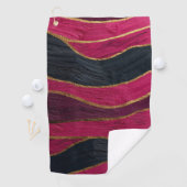 Pink Black Gold Abstract Luxury Magenta Marble ゴルフタオル (インサイチュ)