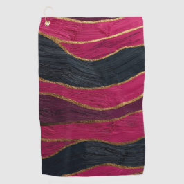 Pink Black Gold Abstract Luxury Magenta Marble ゴルフタオル