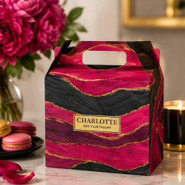 Pink Black Gold Abstract Luxury Magenta Marble フェイバーボックス