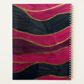 Pink Black Gold Abstract Luxury Magenta Marble プランナー手帳 (裏面)