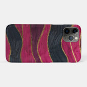 Pink Black Gold Abstract Luxury Magenta Marble Case-Mate iPhoneケース (裏面(横))