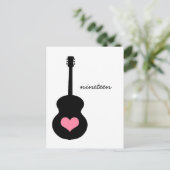 Pink/Black Guitarハート表はがき ポストカード (スタンド正面)