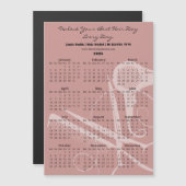 Pink Black Hair Stylist Tools 2026 Calendar Magnet (正面/裏面)