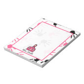 Pink & Black Handprints先生メモ帳 ノートパッド (回転)