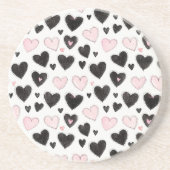 Pink Black Hearts Birthday コースター (正面)