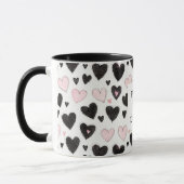 Pink Black Hearts Follow your dreams マグカップ (左)