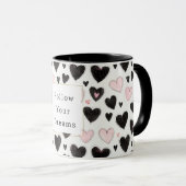 Pink Black Hearts Follow your dreams マグカップ (正面右)