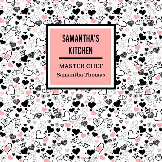 Pink Black Hearts Sketch Romantic Valentine Gift エプロン