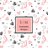 Pink Black Hearts Sweet I Love You Wedding Gift   フリースブランケット