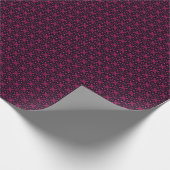 Pink & Black Kaleidoscope Fractal Pattern Wrapping ラッピングペーパー (角)