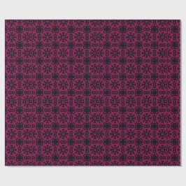 Pink & Black Kaleidoscope Fractal Pattern Wrapping ラッピングペーパー