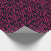 Pink & Black Kaleidoscope Fractal Pattern Wrapping ラッピングペーパー (角)