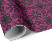 Pink & Black Kaleidoscope Fractal Pattern Wrapping ラッピングペーパー (ロールコーナー)