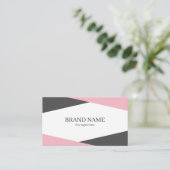 Pink Black Line Frame Minimal Elegant Beauty 名刺 (スタンド正面)