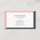 Pink Black Line Frame Minimal Elegant Beauty 名刺 (裏面)