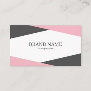 Pink Black Line Frame Minimal Elegant Beauty 名刺