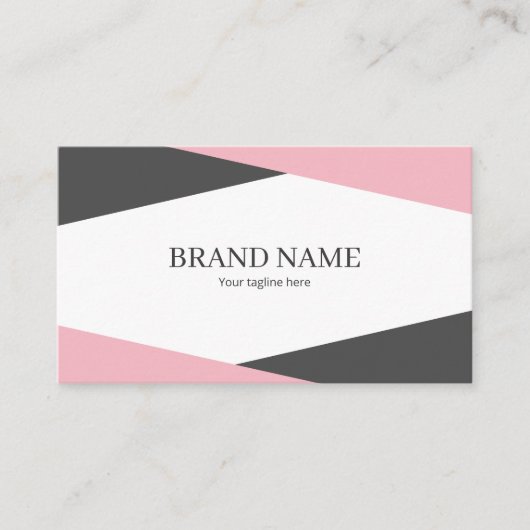 Pink Black Line Frame Minimal Elegant Beauty 名刺 (正面)