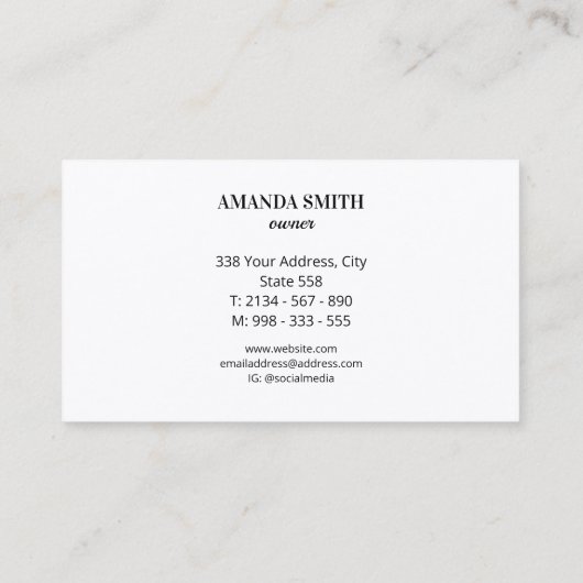 Pink & Black Paw Prints Dog Groomer Business Card 名刺 (裏面)