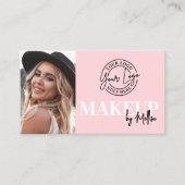 Pink Black Photo Logo Makeup 名刺 (正面)