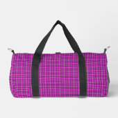 Pink Black Plaid Classic Pattern ダッフルバッグ (正面)