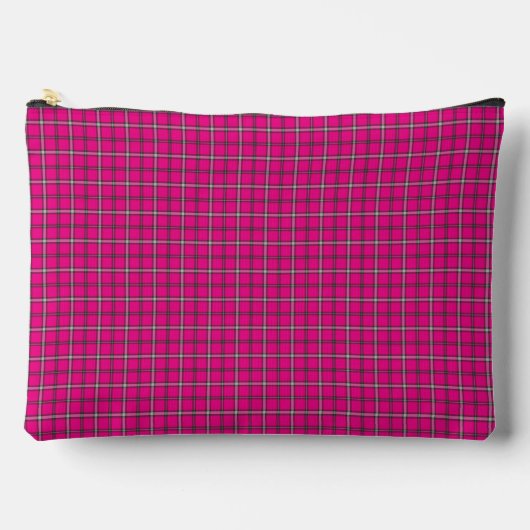 Pink Black Plaid Classic Pattern Bright アクセサリーポーチ (正面)