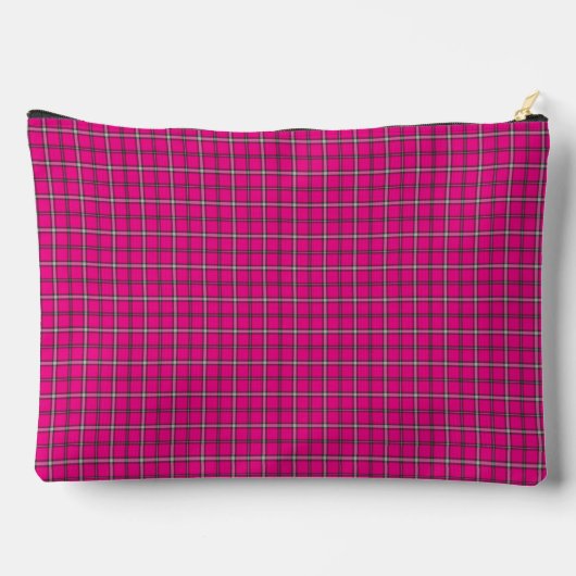 Pink Black Plaid Classic Pattern Bright アクセサリーポーチ (裏面)