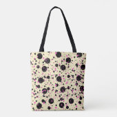 Pink & Black Polka Dot Glam Pattern トートバッグ (裏面)