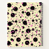 Pink & Black Polka Dot Glam Pattern ノートブック (裏面)