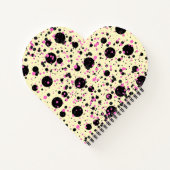 Pink & Black Polka Dot Glam Pattern ノートブック (裏面)