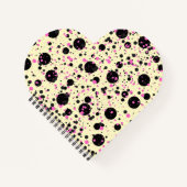 Pink & Black Polka Dot Glam Pattern ノートブック (正面)