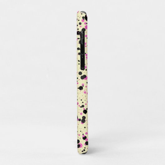 Pink & Black Polka Dot Glam Pattern Case-Mate iPhoneケース (裏面/左)